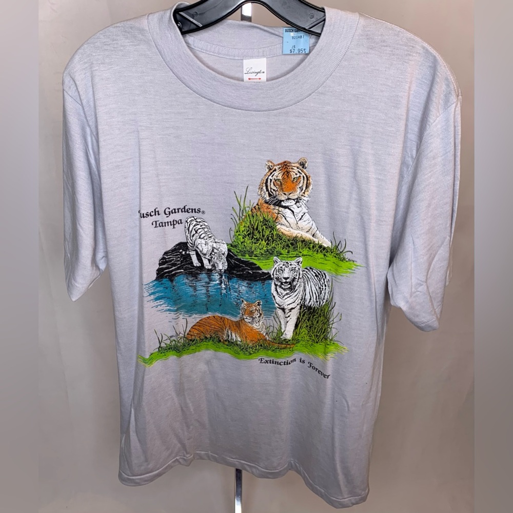 Vintage Busch Gardens Tampa Graphic T-Shirt single stitch tiger tee unisex large